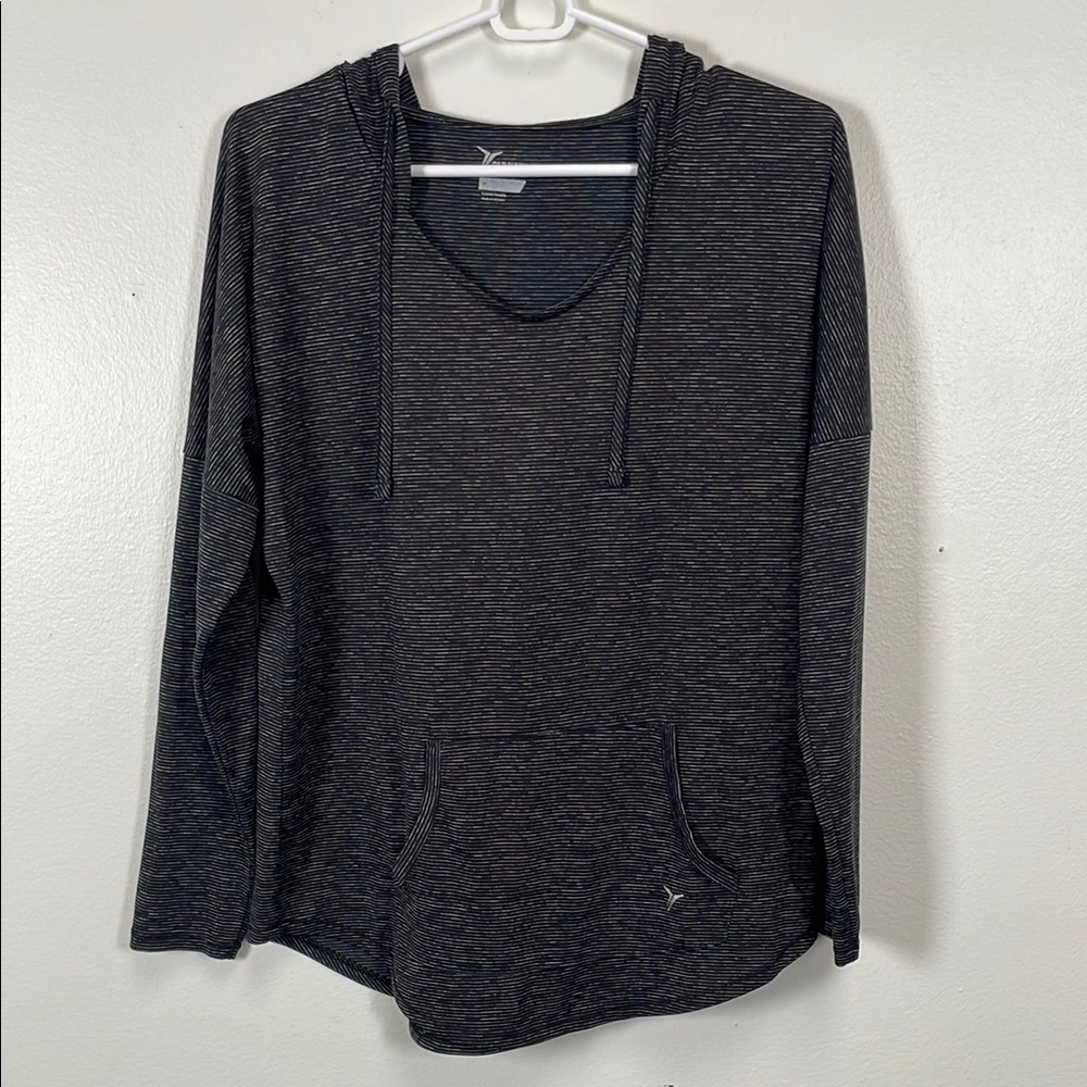 Women's Black Striped Hoodie